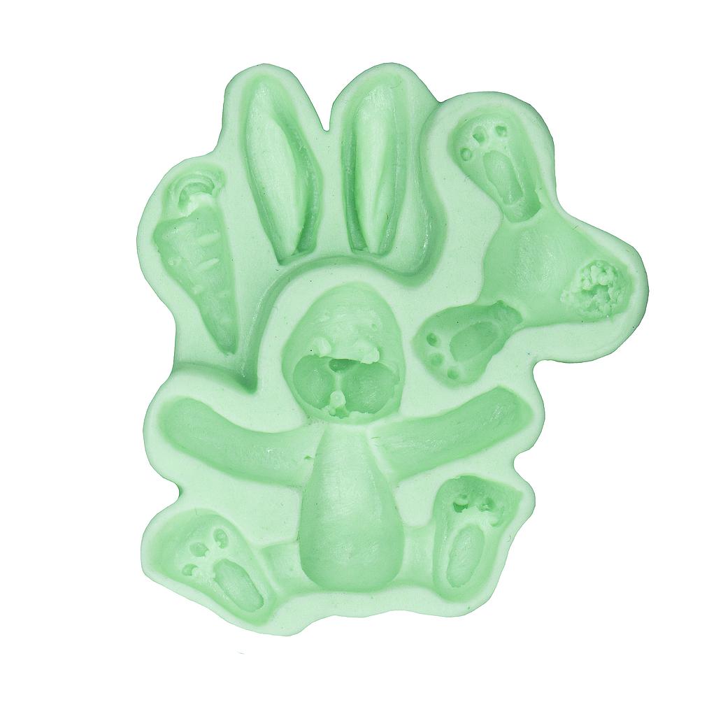 MOLDE DE SILICONA CONEJO PASCUA 3D